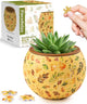 PieceRelax 3D Puzzle Planter 80 Pieces - Flower Pot - Elegant Green, Home Decor Flower Pots for Indoor Cactus, Succulents Pots [K1105]