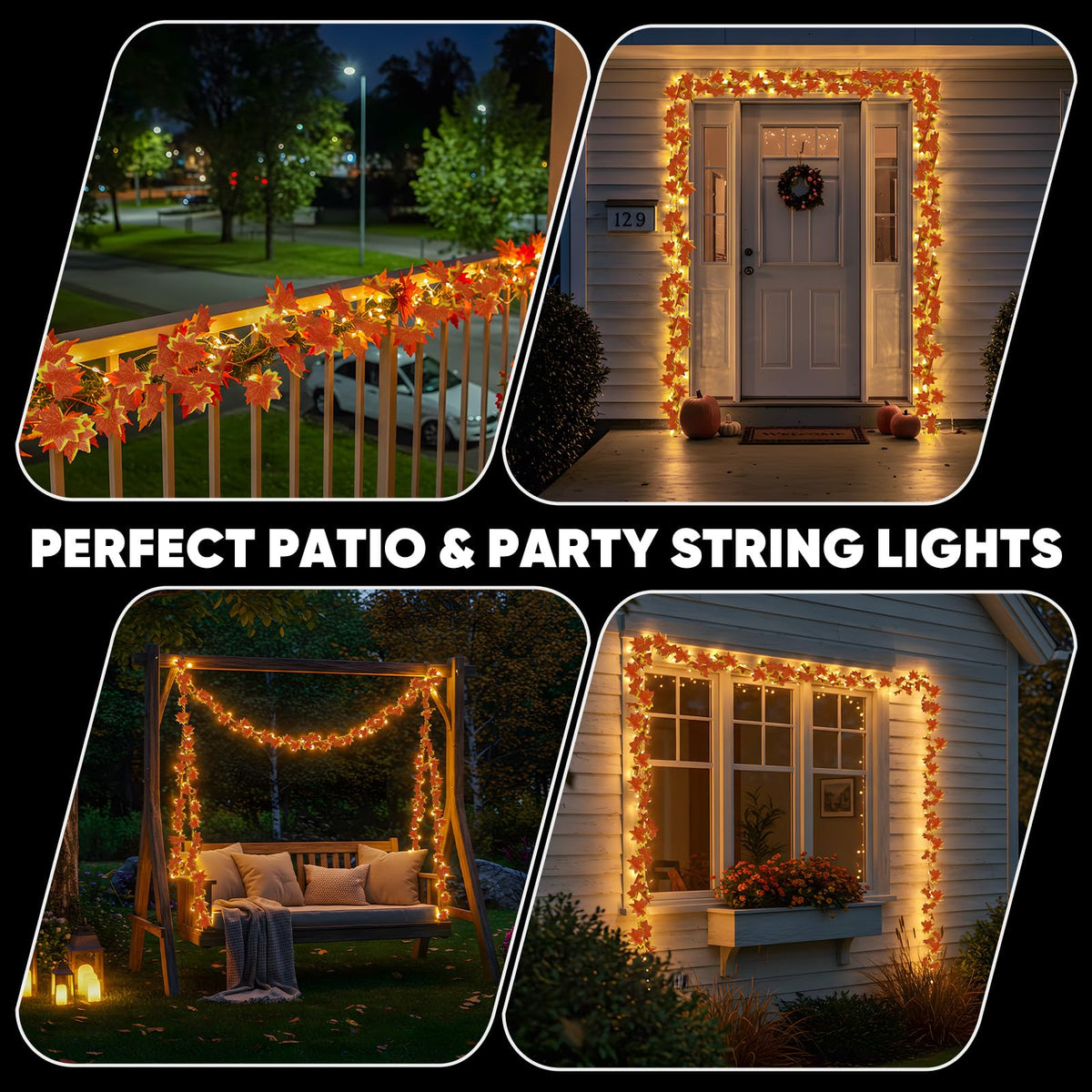 suddus 33FT 100 LED Maple Leaf String Lights Battery Operated Copper Wire