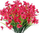 JEMONG 12 Bundles Artificial Flowers Outdoor UV Resistant Fake Flowers No Fade Faux Plastic Plants Garden Porch Window Box Decorating(Rose red)