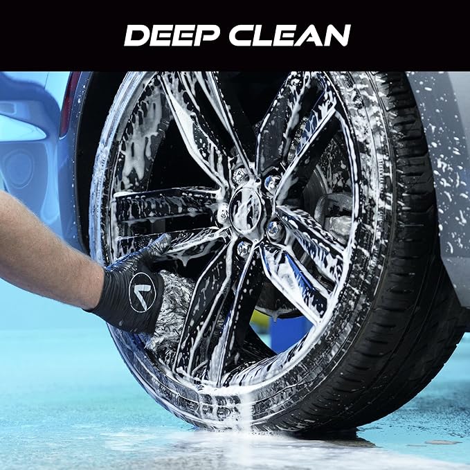 VIKING Wheel Cleaner Mitts for Car, Microfiber Wheel Cleaner for Car Detailing and Rims, Black and White, 5.5 Inch x 4.4 Inch, 2 Pack
