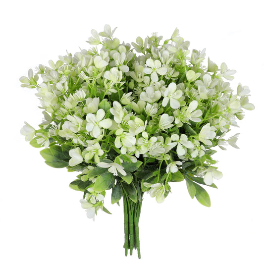 Grand Verde Wildflowers Artificial Flowers Bulk Plastic Greenery Faux Bouquets DIY Home Decor Outdoor Decoration, 10pcs (White)