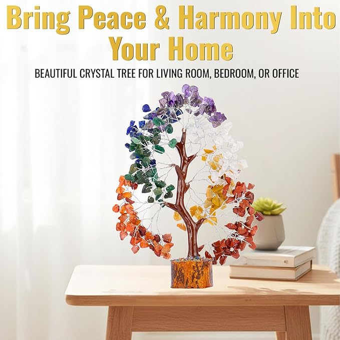 ANAYA AGATE 7 Chakra Crystal Tree Birthday Gifts for Women Healing Crystal Tree of Life Sister Birthday Gifts Room & Home Decor Gift for Mom Her Positive Energy New House Warming Gift Women Unique