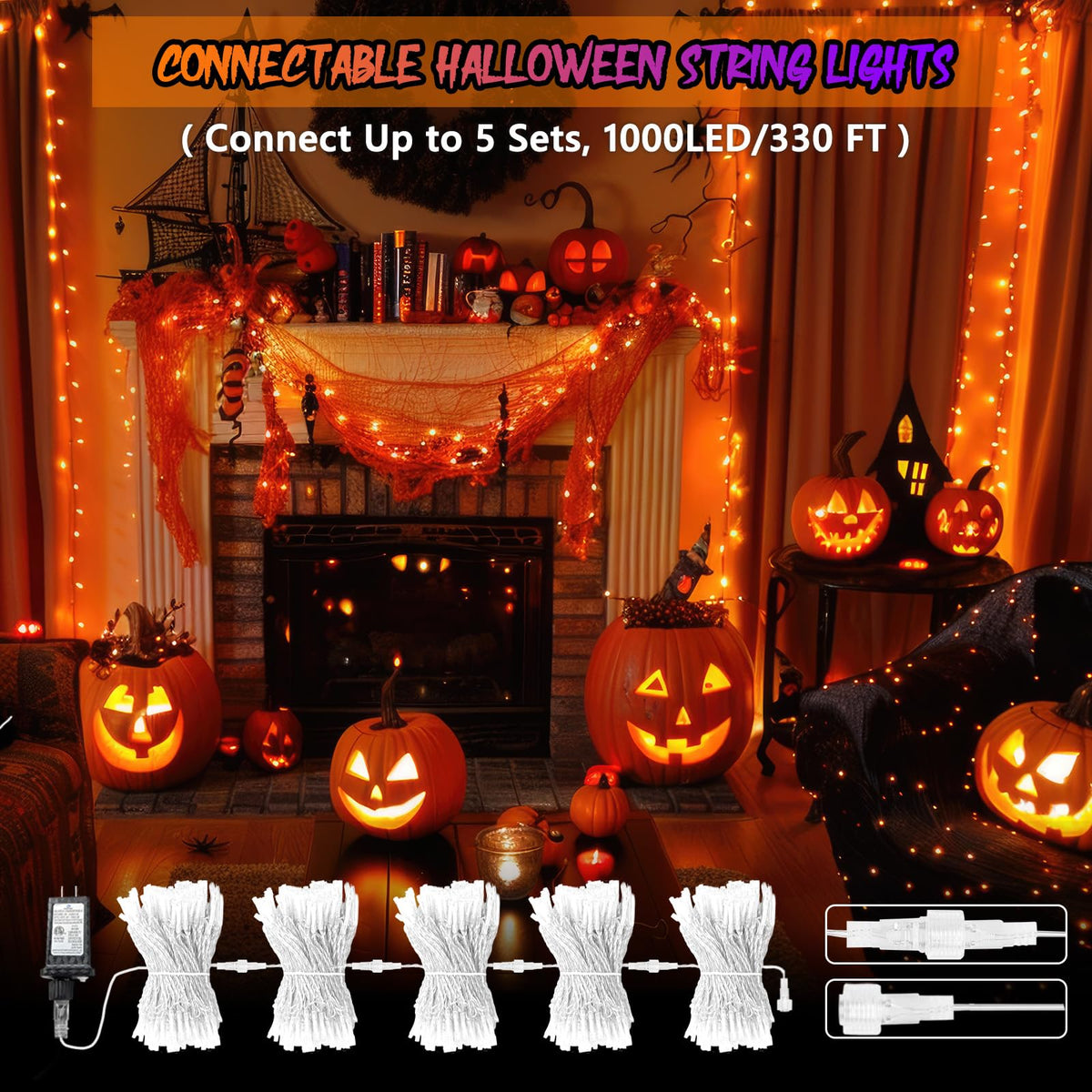 200 LED Connectable String Lights, 66FT Christmas Lights Outdoor Indoor