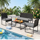 Gizoon 4 Piece Patio Furniture Set, Cushion-Grey
