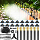 MIXC 100Ft 1/4" Drip Irrigation System,2026-Upgrade Garden Irrigation Kit with 16pcs Adjustable Copper Nozzles,Automatic Atomizing Watering Sprinkler System for Outdoor,Raisedbed,Lawn,Greenhouse