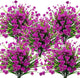 Grunyia 10 Bundles Artificial Flowers Outdoor UV Resistant Fake Plants Indoor Outside Hanging Planter Home Garden Decor (Purple)