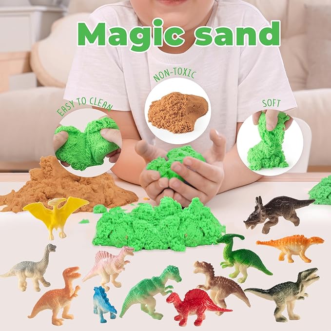 Dinosaur Light-Up Terrarium Kit for Kids - LED Night Light Birthday Gift for Boys Ages 4 5 6 7 8-12 Year Old - Dinosaur Toys for Boys - DIY Arts and Crafts Kit for Kids