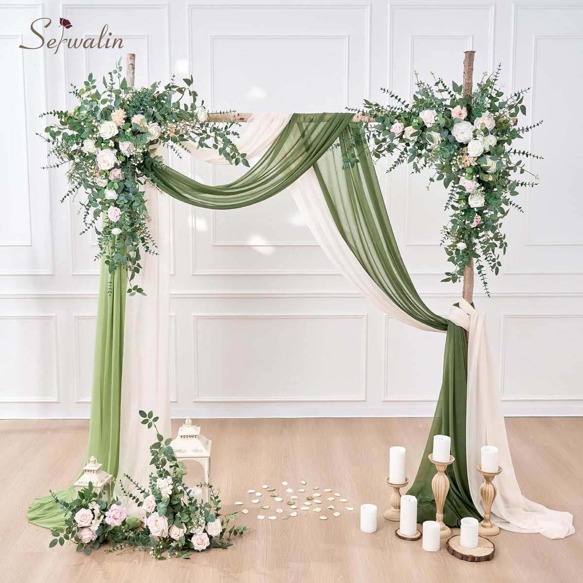 Serwalin 200PCS Mixed Eucalyptus Stems with Baby's Breath Greenery