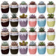 Ferrochef 24 Pcs 2.7 Inch Small Succulent Plant Ceramic Pot with Drainage Hole, Cute Mini Succulent Pots for Plants, Succulents, Cactus, DIY Easter Spring Craft Activity, 6 Colors(Color Blocking)