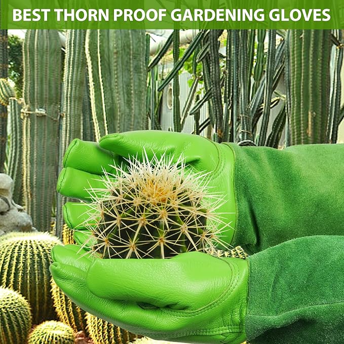 SLARMOR Long Gardening-Gloves Women/Men-Thorn proof Rose Pruning Heavy Duty Gauntlet, Best Garden Gifts for Gardener-XS