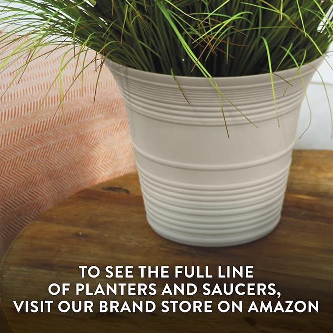 The HC Companies 16 Inch Sedona Round Self Watering Planter Pots, Lightweight UV-Resistant Plastic Indoor & Outdoor Planters, 2-Pack Flower Pots for Garden & Home Decor, Dusty Teal