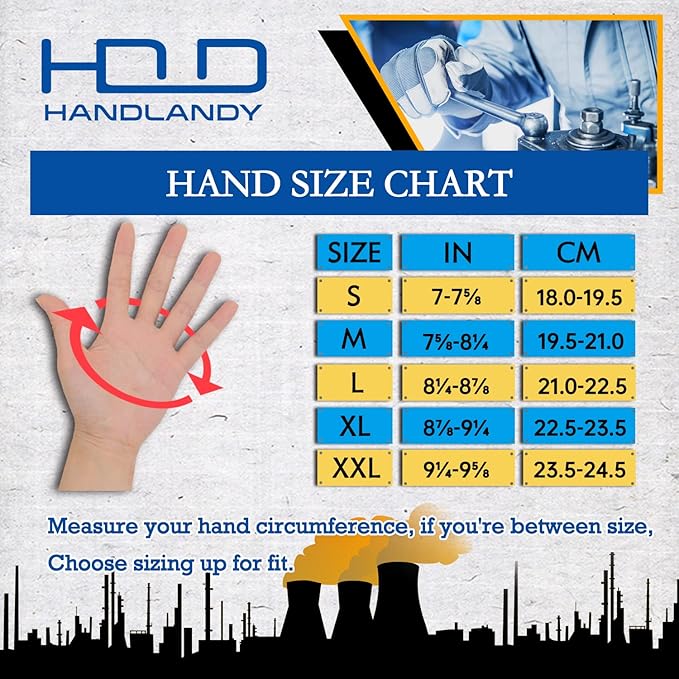 HANDLANDY Fingerless Work Gloves for Men, Padded Half Finger Tactical Mechanics Gloves, Utility Trucker Driver Gloves (Grey, X-Large (Pack of 1))