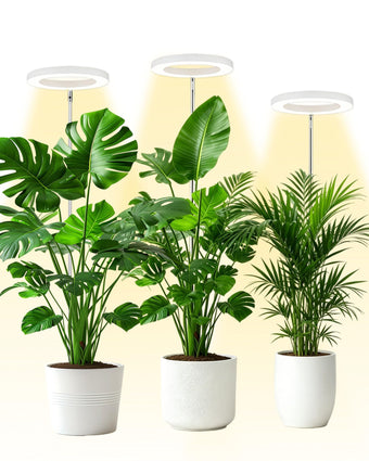 yadoker Plant Grow Light,LED Growing Light Full Spectrum for Indoor Plants,Aluminum Black Plant Lights,Height Adjustable, Automatic Timer, 5V Low Safe Voltage