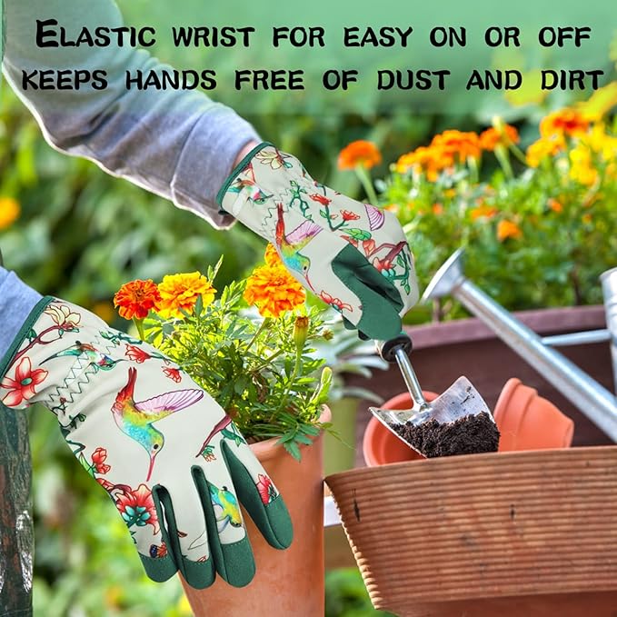 Leather-Gardening-Gloves for Women,Thorn-Proof Work-Gloves for Weeding,Digging,Planting,Pruning Yard garden Gloves