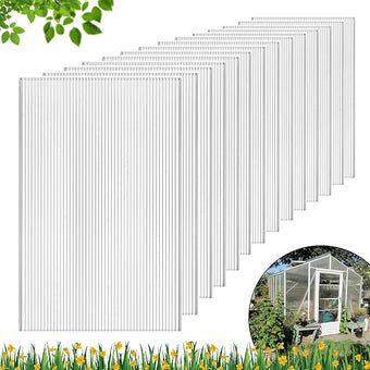 DGSL 14 Pcs Polycarbonate Greenhouse Panels, 4' x 2' x 0.32'' Twin-Wall Panels, Polycarbonate Sheet for All Weather Outdoor Garden and Greenhouse Covering