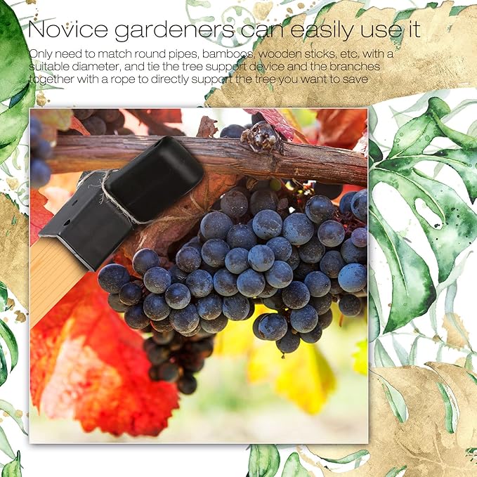 Yungyan 4 Pcs Tree Support, Plastic Fruit Tree Branch Support Device Tree Brace Prevent Them from Breaking for Vineyards Ornamental Gardens Orchards Fits on Standard 1.57 x 1.57 Inch Lumber (Grey)