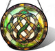 Stained Glass Window Hanging, Tiffany Abstract Totem Sun Catchers Colorful Glass Panel Bless Suncatcher Decor for Birthday for Women, Men, Wife, Aunt, and Mom 7.8 in