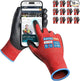KAYGO Safety Work Gloves PU Coated for Men and Women- KG11P,12 Pairs,Seamless Knit Glove with Two Fingers Touchscreen,Ideal for General Duty Work (Red,M)