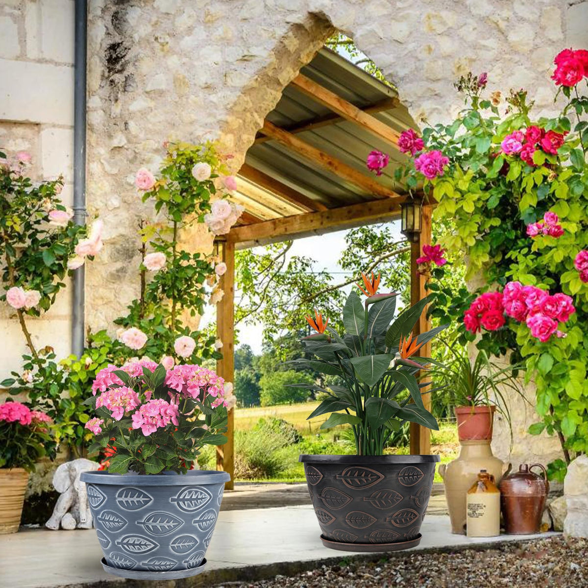 Nooulap 3 Pack Flower Pots 11 Inch
