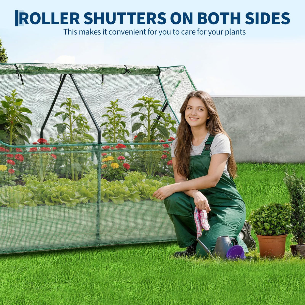 Garvee 6x3x1 FT Raised Garden Bed with PE Cover & Self-Watering System