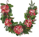 Briful 5FT Christmas Magnolia Flower Garland with Pine Cones Berries Artificial Silk Floral Vine Faux Flower Garland for Xmas Backdrop Table Wall Wedding Party Home Decor