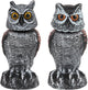 Hedoc 2 Pack Fake Owl Decoys to Scare Birds Away, Rotating Head Bird Deterrents, Nature Enemy Scarecrow Plastic Statues, Pest Repellent for Gardens and Patios