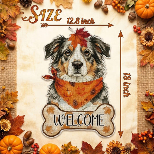 Fall Australian Shepherd Decor Outdoor - Australian Shepherd Fall Dog Decor Double Sided Garden Flag Outside Vertical Autumn Holiday Welcome Yard Decoration Lawn Outdoor Decor