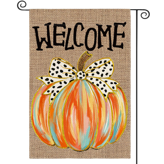 AVOIN colorlife Welcome Fall Garden Flag 12x18 Inch Double Sided Outside