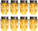 GIGALUMI Solar Mason Jar Lights, 8 Pack 30 Led String Fairy Lights Garden Lights Outdoor Waterproof Hanging Solar Lanterns for Outdoor, Garden, Patio, Lawn, Balcony Decoration