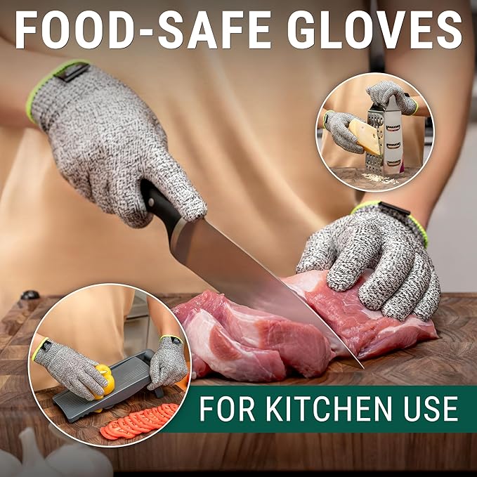 BeaverCraft Wood Carving Gloves CRG - Cutting Cut Resistant Gloves Level 5 for Whittling, Woodworking, Food Prep