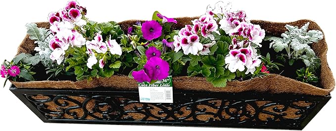 Bosmere Pre-Formed Coco Liner with Soil Moist – 48-Inch Replacement Liner for Window Boxes & Hanging Baskets