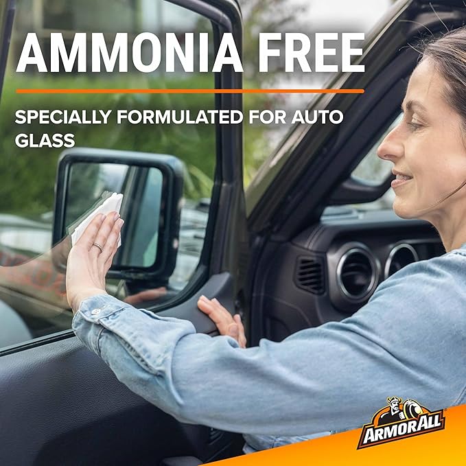 Armor All Car Glass Wipes, Auto Glass Cleaner for Film and Grime, 30 Count