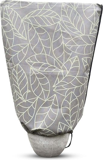 UB-STORE Plant Covers Freeze Protection 24"x32" in 4 Pack | Brown Winter Frost Blankets for Outdoor Plants | Reusable Garden Cover Bags with Zipper Drawstring | Cold Weather Shrub Protection Cloth
