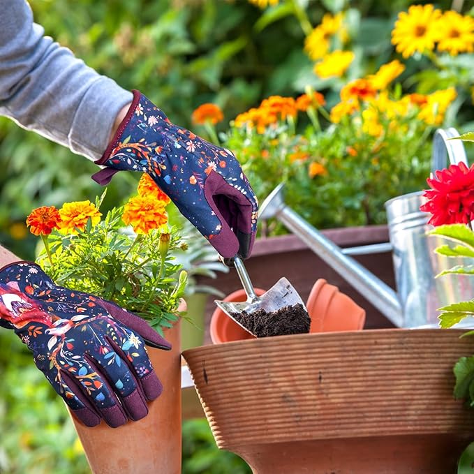 Leather-Gardening-Gloves for Women,Thorn-Proof Work-Gloves for Weeding,Digging,Planting,Pruning Yard garden Gloves