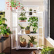 Harper & Bright Designs 62 inch Height Wood Large Greenhouse Balcony Portable Cold Frame with Wheels and Adjustable Shelves for Outdoor Indoor Use, White