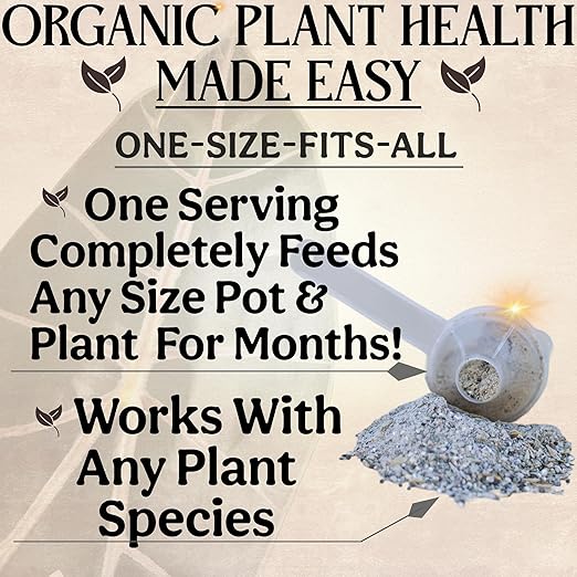 Grow Queen Organic Plant Food, Indoor Plant Food for Houseplants & Aroids, Organic Fertilizer for Flower & Vegetable Gardens, 1lb = 25 Servings, Feeds 50 gal Instantly and Slow Release