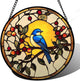 Stained Glass Window Hanging Blue Bird On A Branch Large 11.8" - Retro Suncatcher Door Garden Sunroom Sun Catcher Home Decor Birthday Christmas for Mom Men Woman Nana