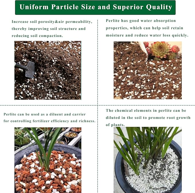 5 Quart Organic Perlite Horticultural Soil Amendment for Plants and Enhanced Drainage Enhanced Growth Organic Perlite Soil for Healthy Root Development