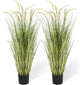 KOL 4ft Artificial Horsetail Grasses (2-Pack) - 47.2in Tall Realistic Faux Plants for Indoor Outdoor, Potted Fake Grass Decor for Home Office Wedding, Low Maintenance Houseplant Gift
