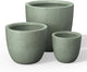 Kante Round Concrete Planter Set of 3, Large Outdoor Indoor Plant Pots with Drainage Hole, 10/14/18-Inch Diameter Flower Pots for Patio, Garden and Home, Mint Green