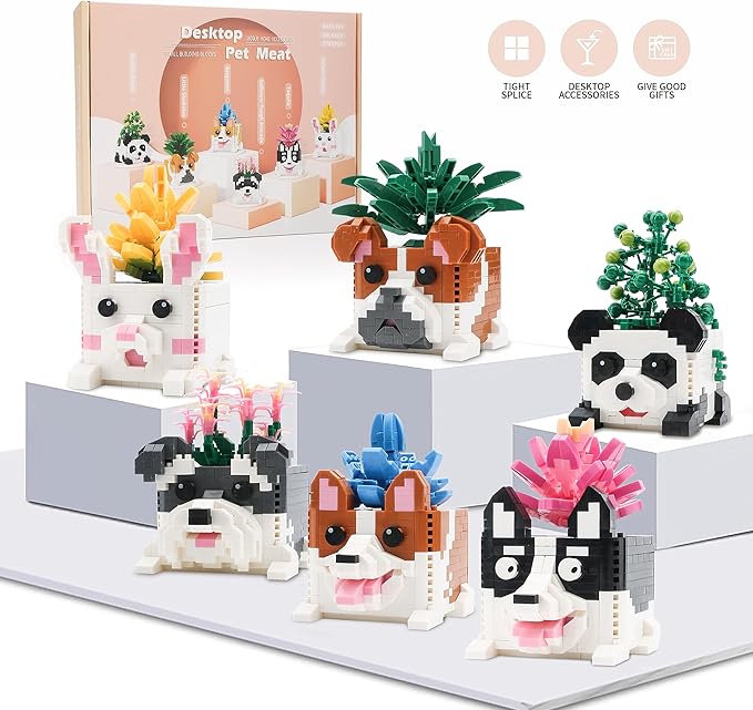 Succulent Flowers Micro Building Blocks Set for Adults Bouquet Botanical Collection of Animal Bonsai Kits, DIY Home Office Ornament Decorations Artificial Succulent Plants, (2765PCS)