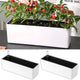 LaLaGreen Planter Box for Indoor Plants (16 Inch, 2 Pack) White Rectangular Self Watering Flower Pot, Large Window Boxes Planters with Drainage Decorative Modern Balcony Windowsill Herbs Home Garden