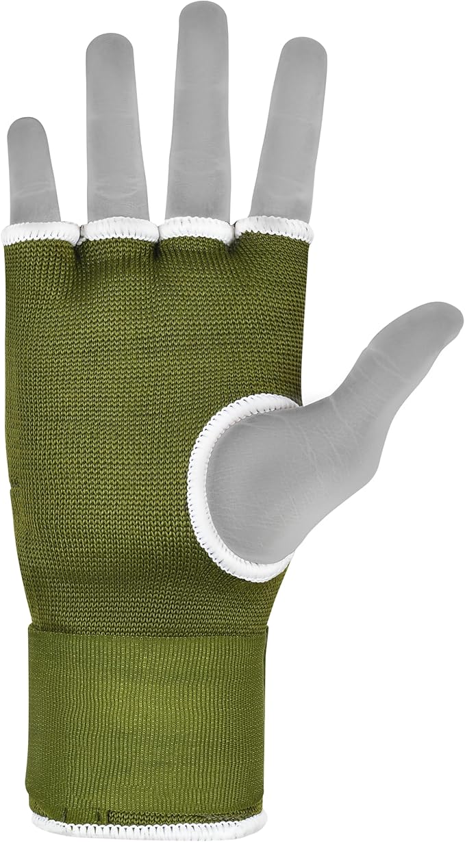 HUNTER Gel Padded Inner Gloves with Hand Wraps for Boxing, Quick Elastic Training Wraps for Men & Women, Muay Thai MMA Kickboxing Martial Arts Knuckle Wrist Protector (Pair)