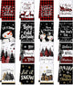 Bencailor 16 Pcs Christmas Kitchen Towels Xmas Holiday Hand Dish Towels Buffalo Plaid Snowman Truck Tea Dishcloths for Christmas Winter Holiday Kitchen Bathroom Home Decor Gifts