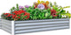 Domi Galvanized Raised Garden Bed, Outdoor Planter Garden Boxes Large Metal Planter Box for Gardening Vegetables Fruits Flowers, Silvery (8x4x1ft)