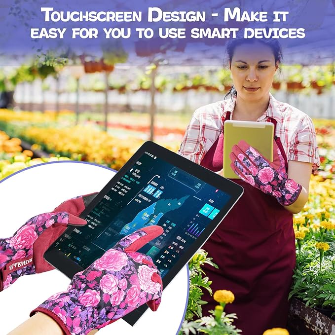 Leather-Gardening-Gloves for Women,Thorn-Proof Work-Gloves for Weeding,Digging,Planting,Pruning Yard garden Gloves
