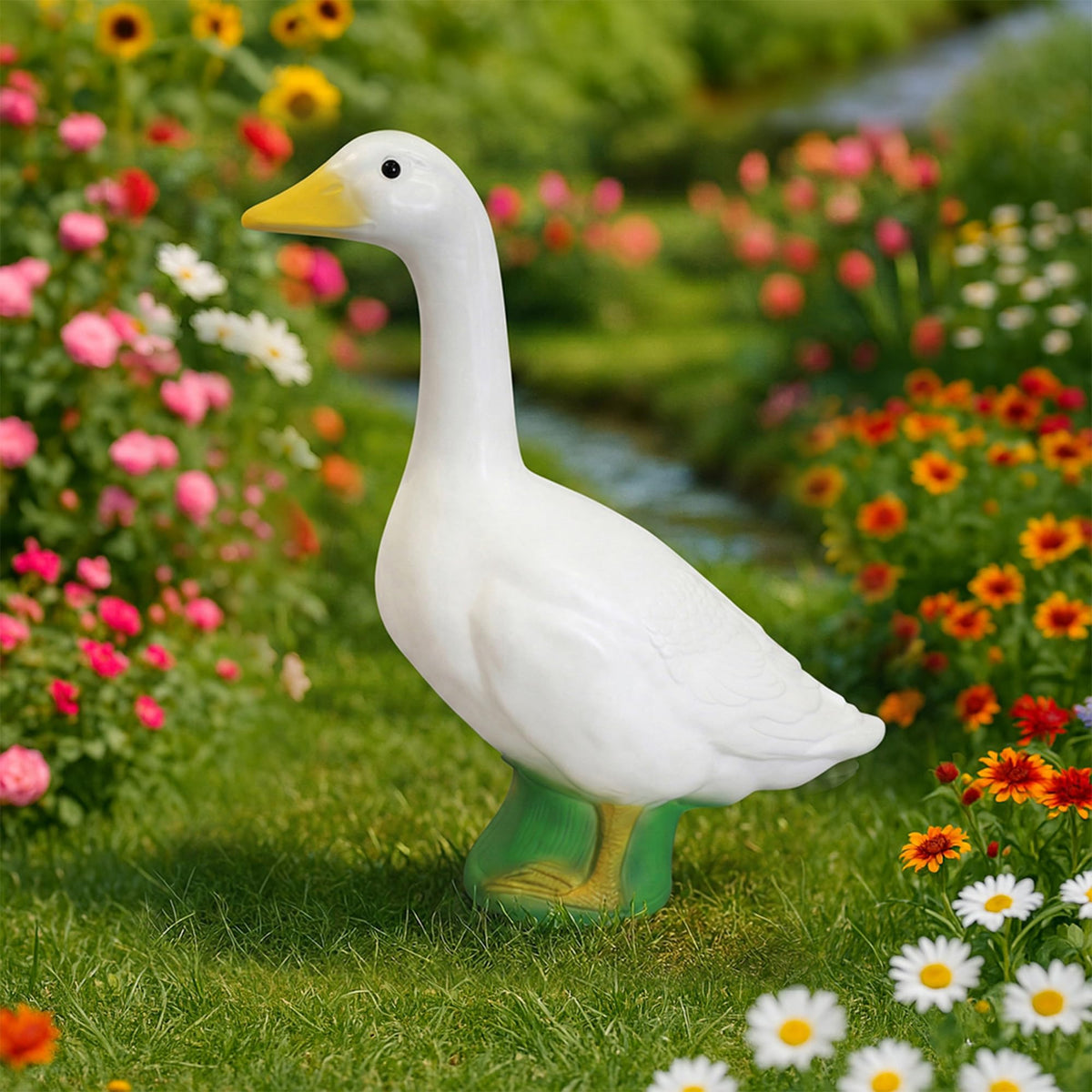 Union Products Goose Outdoor Lawn and Garden Statue, White