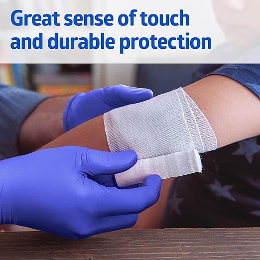 Medline FitGuard Touch Nitrile Exam Gloves, 100 Count, X-Large, Powder Free, Disposable, Not Made with Natural Rubber Latex, Excellent Sense of Touch for Medical Tasks, Durable for Household Chores