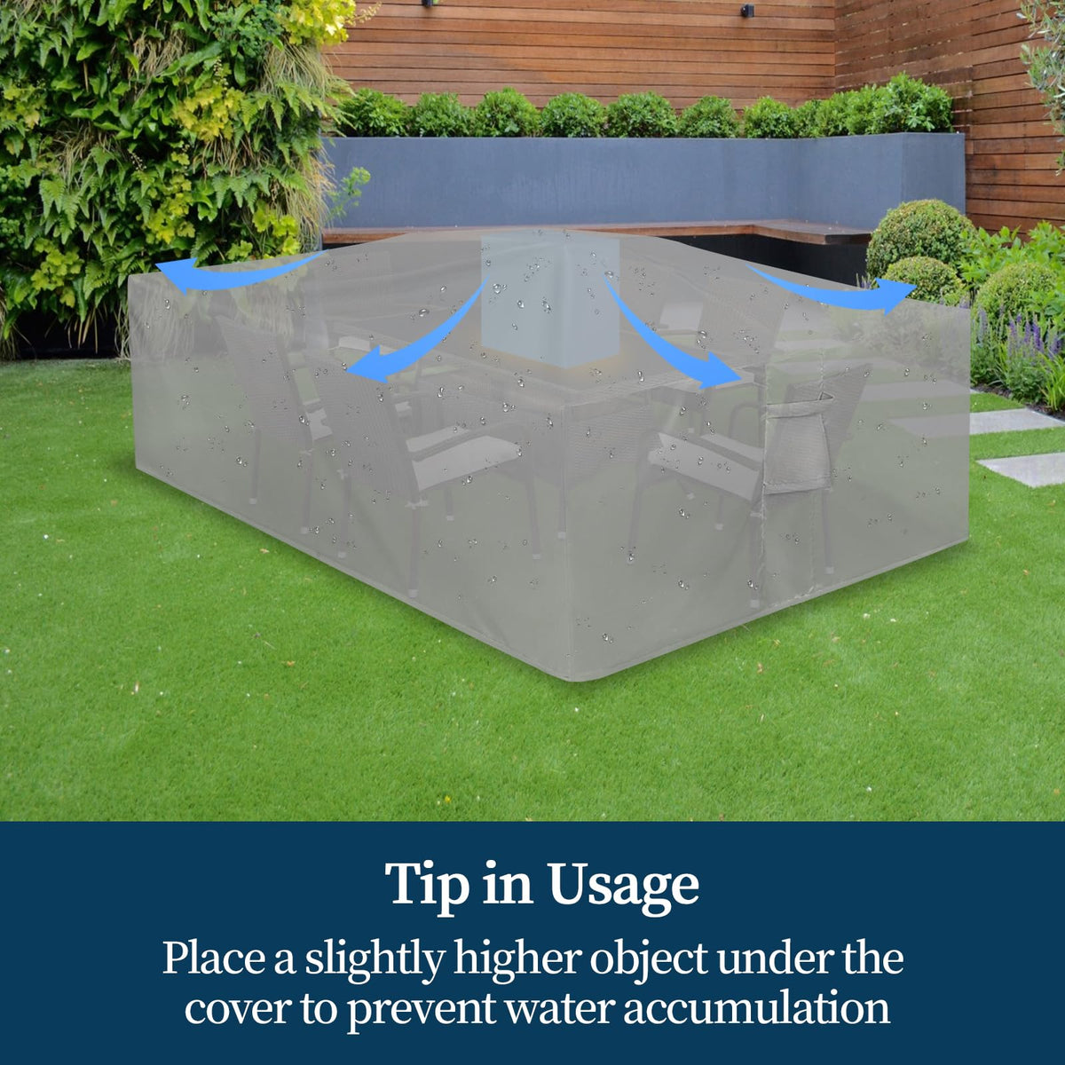 Easy-Going Square Patio Furniture Cover Waterproof Outdoor Dining Table and Chair Cover Anti-UV Outside Sectional Sofa Set Covers (126"L x 126"W x 32"H, Grey)