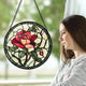 AMDERVEN Stained Glass Window Hanging, Red Rose Flowers Sun Catcher for Door Garden Home Decor Suncatcher Christmas Mother's Day Birthday Gifts for Women Lovers Men Wife Girlfriend Mom Nana 15 in